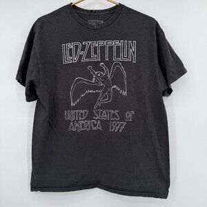 Led Zeppelin Graphic Band Tee Black USA 1977 Tour Shirt Men’s Size L